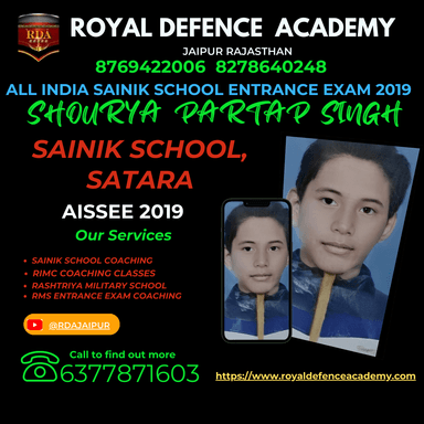 What is the best coaching for Sainik School Coaching, Rashtriya Military School Coaching, RMS, and RIMC in Madhya Pradesh? Royal Defence Academy offers top-class online coaching for Sainik School, Rashtriya Military School, RMS, and RIMC entrance exa