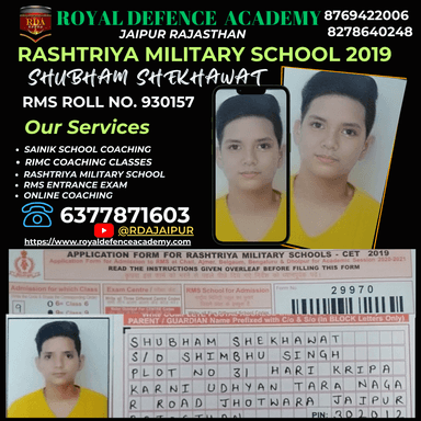 Where can I prepare for Sainik School Coaching, Rashtriya Military School Coaching, RMS, and RIMC in Haryana? Royal Defence Academy provides expert online coaching for Sainik School, Rashtriya Military School, RMS, and RIMC entrance exams in Haryana